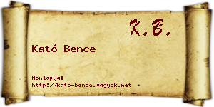 Kató Bence névjegykártya